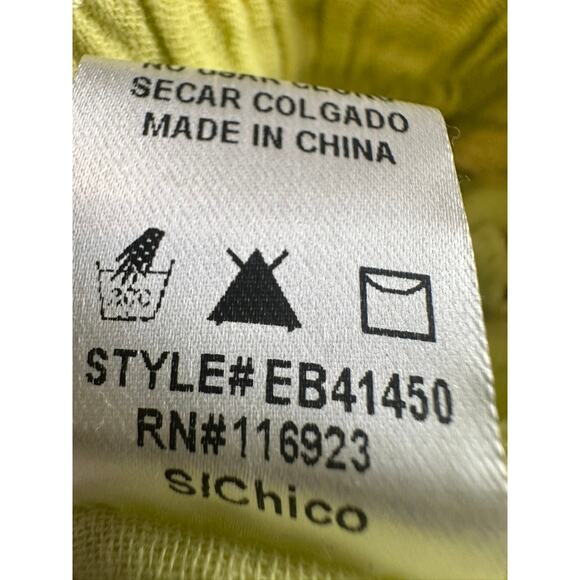 Easel – Textured Cotton Cargo Wide-Leg Pants – Lime – S - Picture 4 of 5